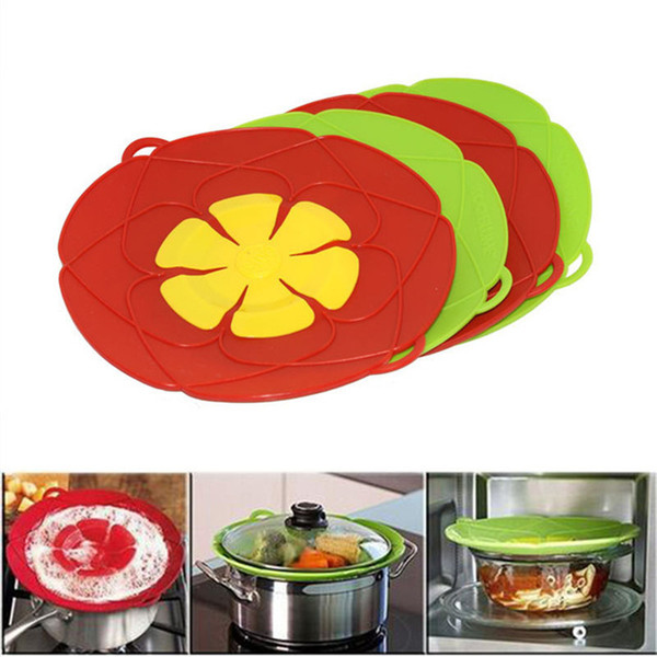 Flower Cookware Parts 28cm Silicone Boil Over Spill Lid Stopper Oven Safe For Pot/Pan Cover Cooking Tools K85