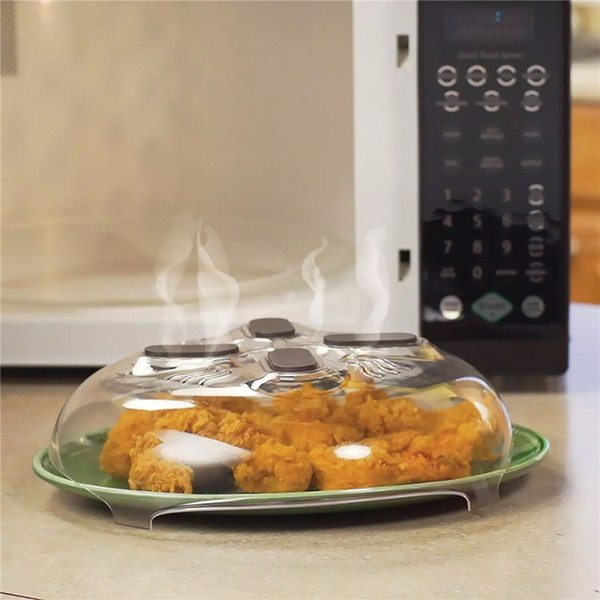 Microwave oven Anti-Splash Lid Transparent Food splatter Guard Plastic Cover Practical Kitchen tools with steam vents