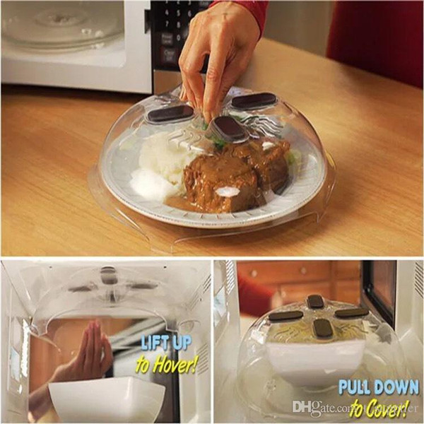 Food Splatter Guard Microwave Hover Anti-Sputtering Cover Oven Oil Cap Heated Sealed Plastic Cover Dish Dishes Food Cover c275