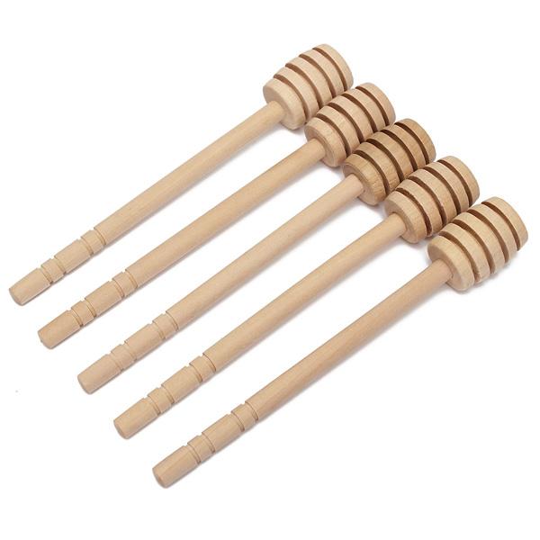 New Arrival 50pcs/Lot Fashion Wood Wooden Honey Dipper Stick New Honey Jar Long Handle Mixing Honey Stick order<$18no track