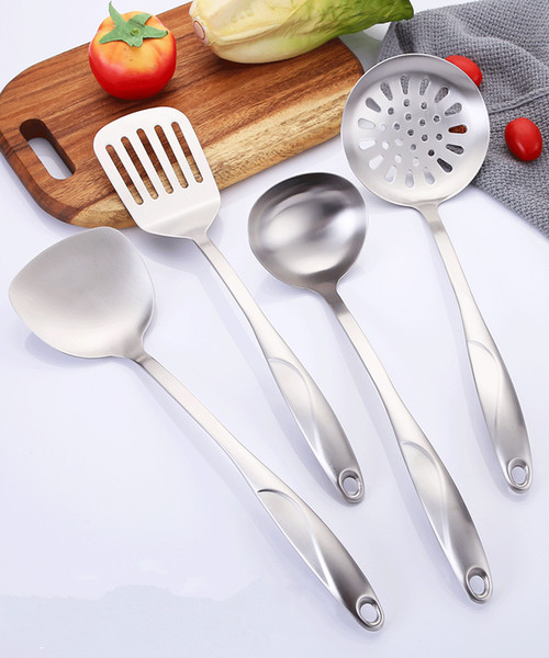 Stainless steel rice soup spoon cooking scoop shovel handle fried wheat spatula creative elements tablespoons cooking utensils wholesale