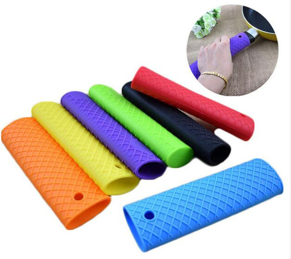 newest Silicone Handle Cover For Cast Iron Skillet Holder Protection Sleeve Multicolor Anti-heat Resistant Sleeve 200pcs