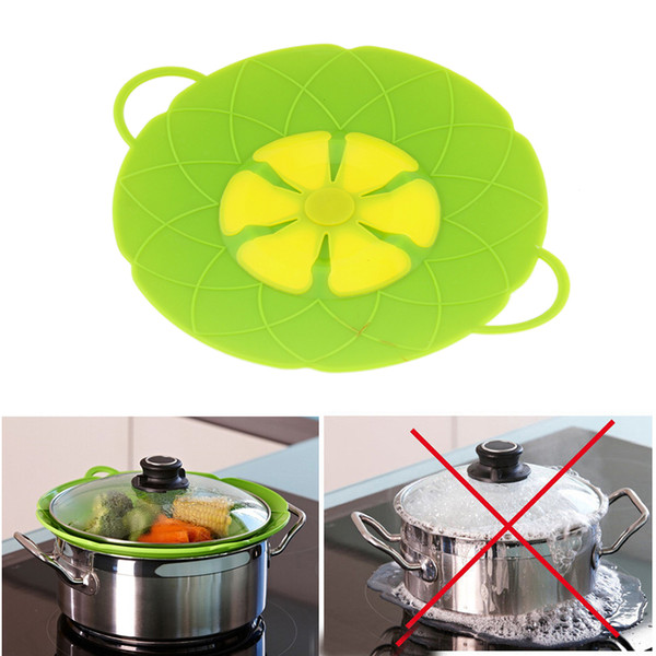 Spill lid Stopper Multi-function Cooking Tools Flower Cookware Parts Green Silicone Boil Over Spill lid Stopper Oven Safe For Pot/Pan Cover