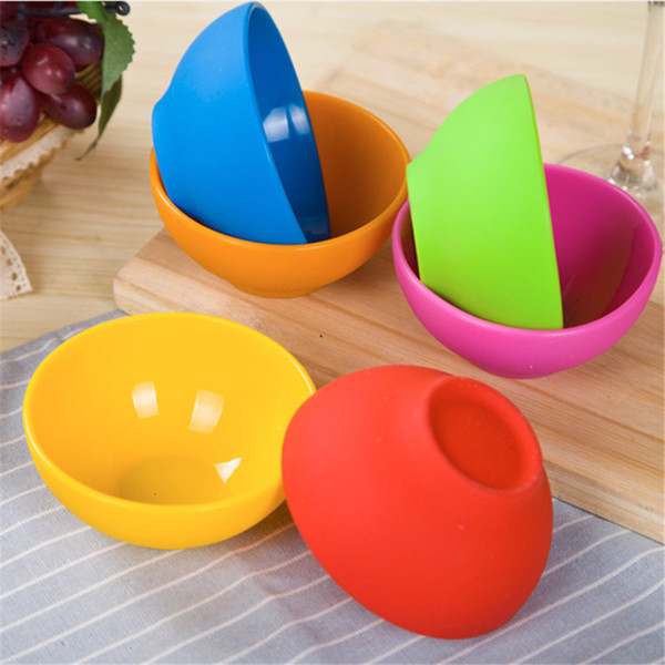 Silicone Pinch Bowls For children Edible grade silicone bowl Dinnerware candy color Prevent the break and burns Non-slip 4 color wholesale