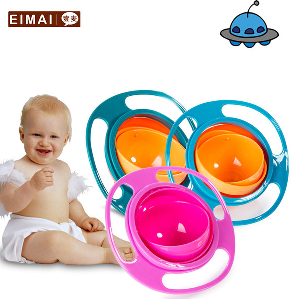 Creative children tableware Universal Gyro Bowl Lovely UFO Baby bowls 360 degree rotation Balance bowl A08