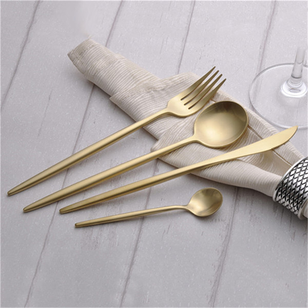 JANKNG 16Pcs/Lot Gold Plated Cutlery Set Stainless Steel Dinnerware Set Tableware Knife Luxury TeaSpoon Fork Silverware Set