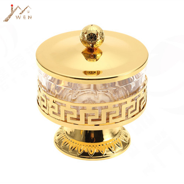 Free shipping unique European style gold finish metal&acrylic salt/sugar/tea/coffee jars, high quality tableware,dinnerware D19011702