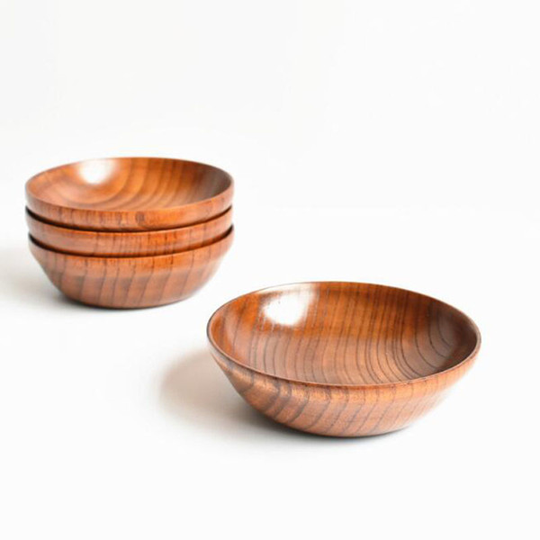 Jujube Wood Sauce Dish Round Mini Vinegar Plate 11x3cm Tableware Sushi Kitchen Seasoning Plate Wholesale QW9945