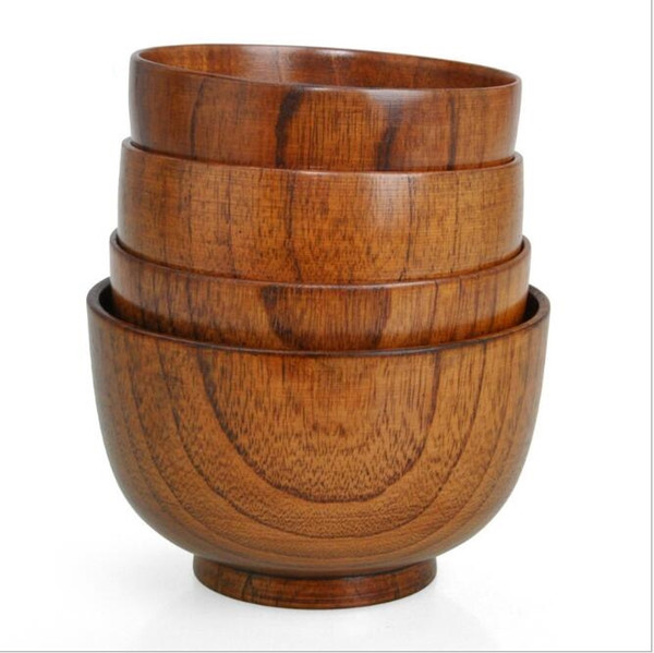 13*8CM Japanese Style Wood Bowl Noodle Bowl Zizyphus Jujube Wood Safe Salad Bowls Soup bowl Nice Tableware