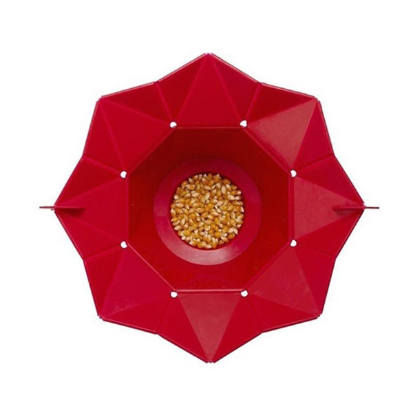 New High Quality Poptop Popcorn Popper Maker DIY Silicone Microwave Popcorn Maker Fold Bucket Red Kitchen Tool