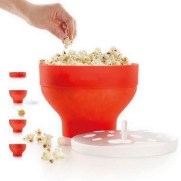 Pop Corn Bowl With Lid Microwaveable Foldable Popcorn Maker Microwave Safe Kitchen Bakingwares DIY Popcorn Bucket CCA8143 20pcs