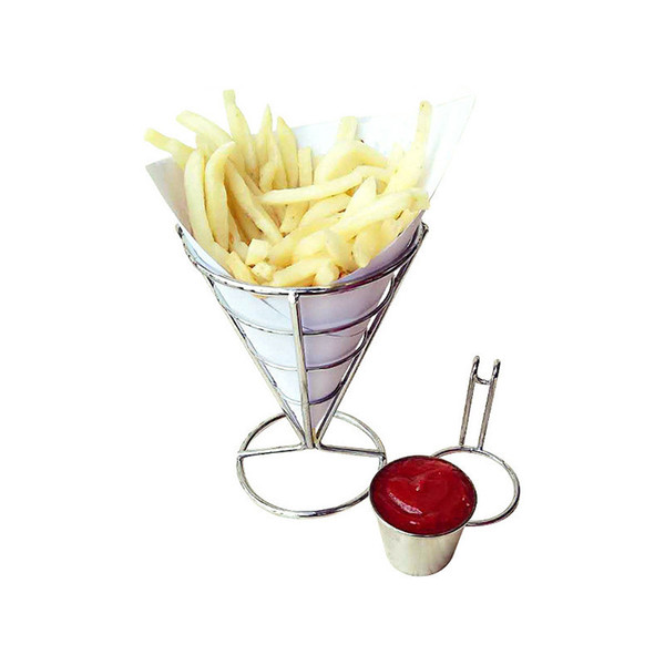 French Fry Stand Cone Basket Holder Cup for Fries Fish and Chips and Appetizers Container For Kitchen And Restaurant