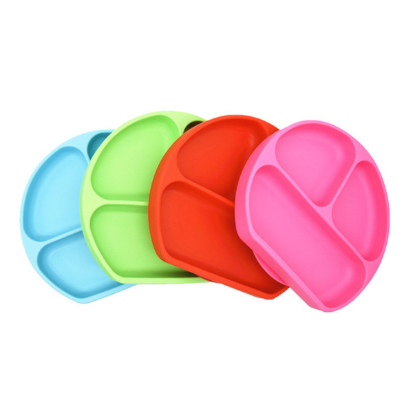 Silicone Divided Toddler Plates Easy to Clean - Dishwasher and Microwave Safe - Soft, Skid Resistant and Unbreakable - FDA/LFGB