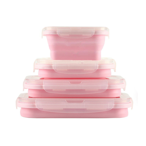 Silicone Food Storage Containers with BPA Free Meal Prep Container for Kitchen or Kids Lunch Bento Boxes Microwave Safe - Set of 4