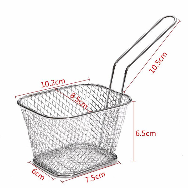 Chips Mini Fry Baskets Stainless Steel Fryer Basket Strainer Serving Food Presentation Cooking Tool French Fries Basket