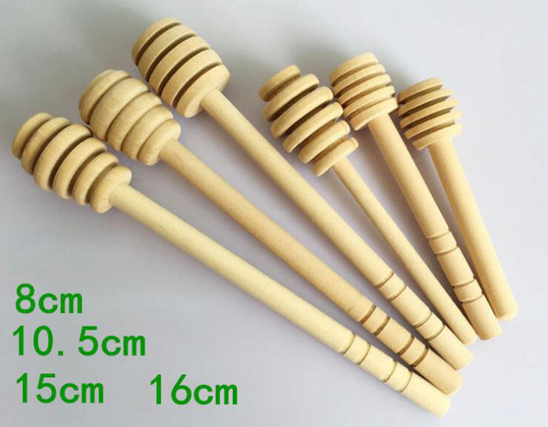 8cm 10cm 15cm 16cm long Mini Wooden Honey Stick Honey Dippers Party Supply Spoon Stick Honey Jar Stick