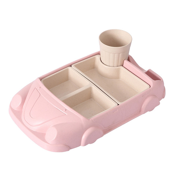 Bamboo fiber car shape Dinnerware baby plate cartoon shatter-resistant cute Cup lunch box Tray creative children's rice bowl