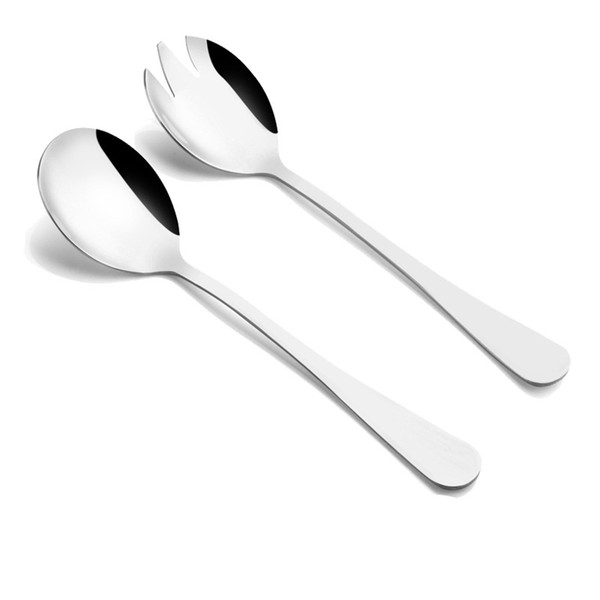 Plus Thick Salad Fork And Spoon Stainless Steel Forks Spoons Restaurant Tableware Dinnerware Festival Gift Christmas Gifts Tableware