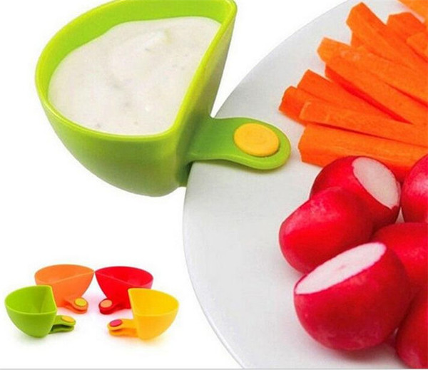 Dip Clips Kitchen Bowl kit Tool Small Dishes Spice Clip For Tomato Sauce Salt Vinegar Sugar Flavor Spices C046