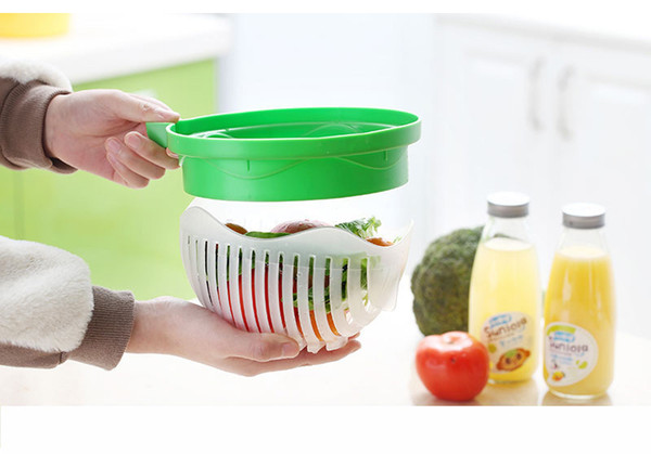 DHL Cooking Cutters 60 Second Salad Maker Bowl Fruit Vegetable Salad Cutter Bowl Quick Washer Chopper Tools for Kitchen Accessories