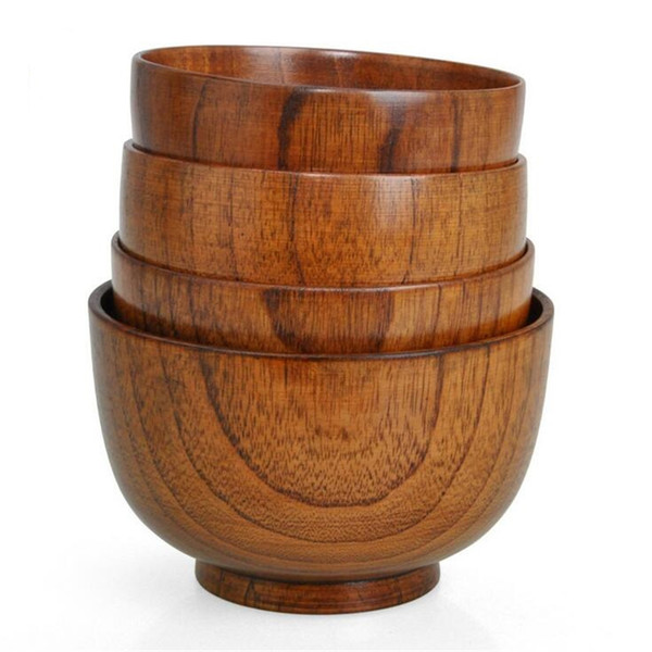 13*8CM Japanese Style Wood Bowl Noodle Bowl Zizyphus Jujube Wood Safe Salad Bowls Soup bowl Nice Tableware Free Ship