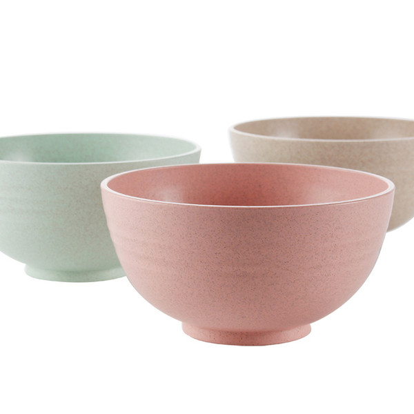 Wheat straw creative environmentally friendly heat insulation rice soup bowl noodle bowl Japanese and Korean cute tableware bowl 6 inch