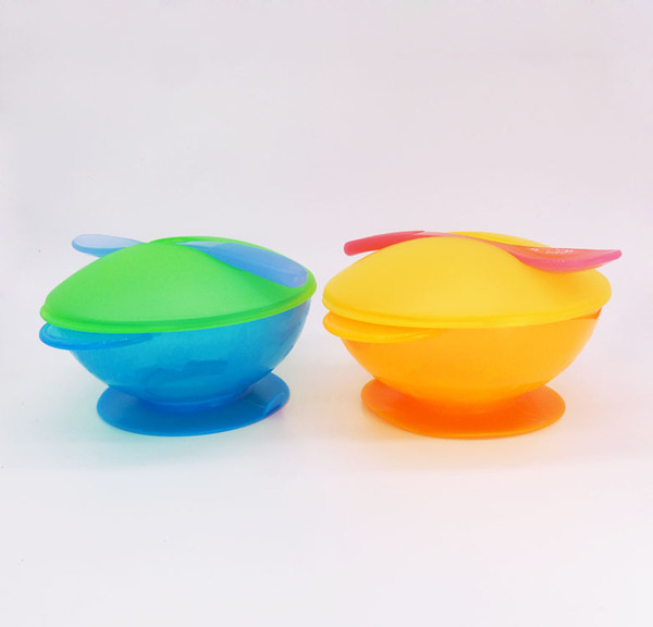 Silicone Pinch Bowls Foldable silicone basin with lid Spoon Edible grade silicone bowl Dinnerware Prevent break and burns Non-slip wholesale