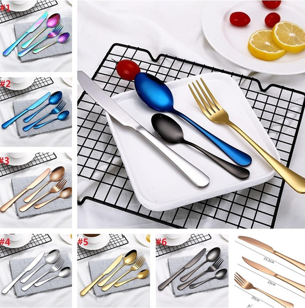 4 Piece/Set Stainless Steel Dinnerware Sets Tableware Knife Fork Teaspoon Luxury Cutlery Set Tableware Set 4 Piece/Set Stainless SteeT2I138