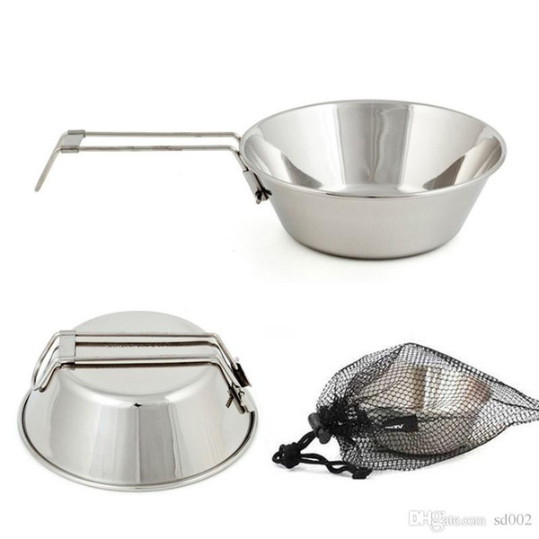 Stainless Steel Camping Picnic Bowl Practical Folding Bowls Multi Function Eco Friendly Safe Sturdy Corrosion Resistant Cups 9 8gt ff