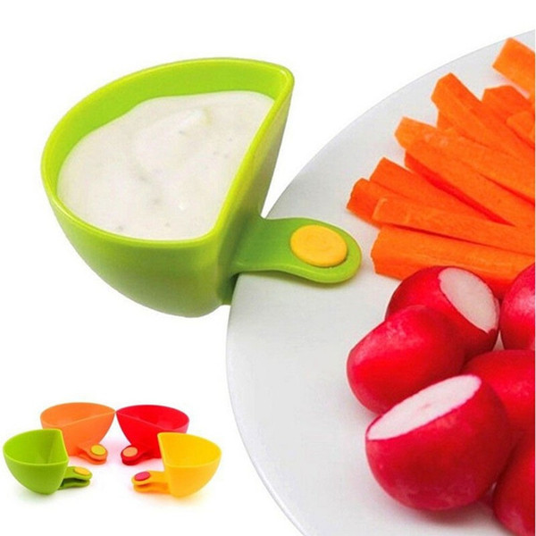 Assorted Salad Sauce Multi-purpose Plastic Colorful Dip Clips Plate Garb Dressings Serving Tray Clever Gadget Kitchen Accessories