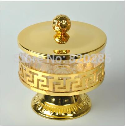 Free shipping unique European style gold finish metal&acrylic salt/sugar/tea/coffee jars, high quality tableware,dinnerware