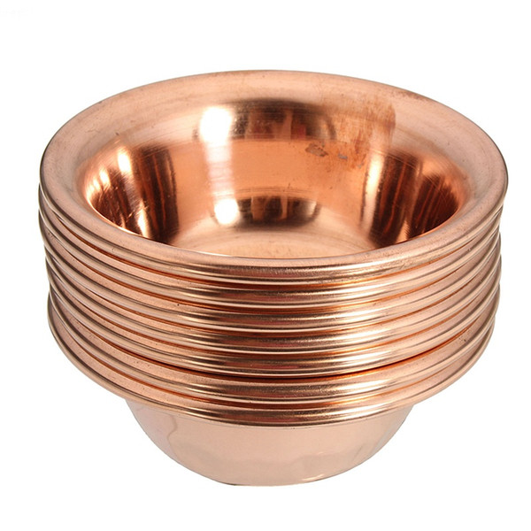 7pcs Tibet Tibetan Buddhist Offering Water Bowl Divine Red Copper Ritual Container Bowls Decoration Crafts 7x3cm