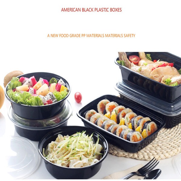 150pcs/lot American Style Disposable Food Storage Containers Safe Healthy Food Storage Box Microwave Convenient Lunch Box