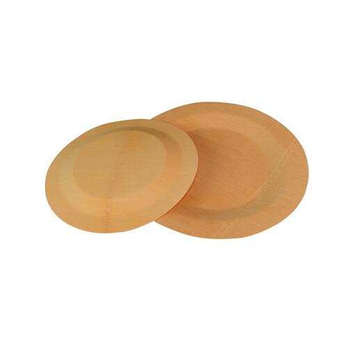 Free Shipping Party Event Wedding Supplies, Disposable Eco-Friendly Tableware, 220mm Bamboo Round Veneer Dinner Plate, 100/Pack