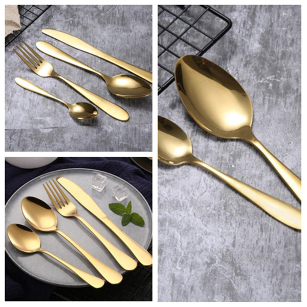 New fashion 4 pieces/set stainless steel cutlery set Dinnerware knife and fork teaspoon deluxe Dinnerware Sets T2I5114