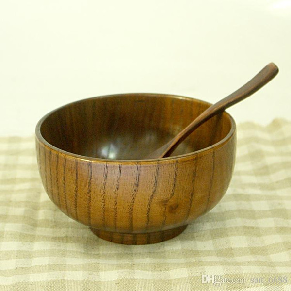 free shipping factory selling Hot Natural wood tableware striped bowl bowl A grade jujube wood Japanese factory direct wholesale wooden bowl