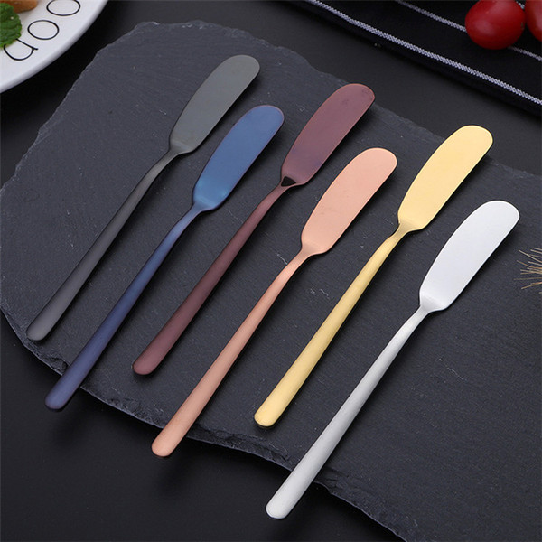 Hot Sale PVD Plated Stainless Steel 304 Butter Knife, Colored Butter Knife Shiny Gold Rose Gold Black Butter Knife