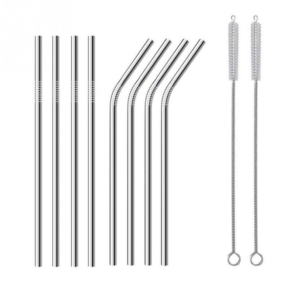 High Quality Reusable Metal Drink Straw Stainless Steel With Brush Straight Tube/bend Tube C18112301