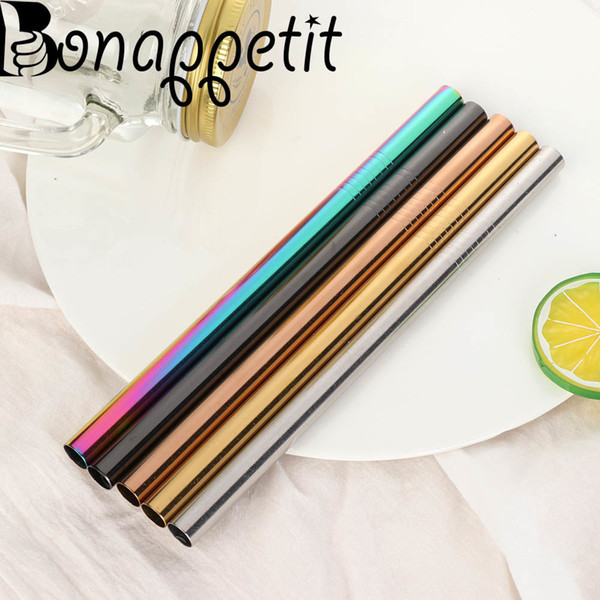 New Style Straight Drinking Straws Stainless Steel Reusable Kitchen Fruit Juice Milk Bar Accessorie Eco-Friendly Stocked Durable C18112301