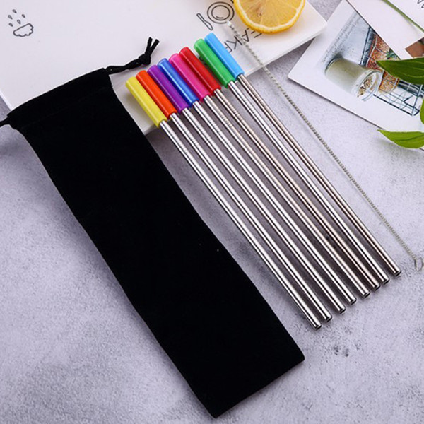 Hoomall Colorful Straw Silicone Sleeve With Reusable Drinking Straw Bar Supplies Teeth Shockproof Stainless Steel Straw C18112301