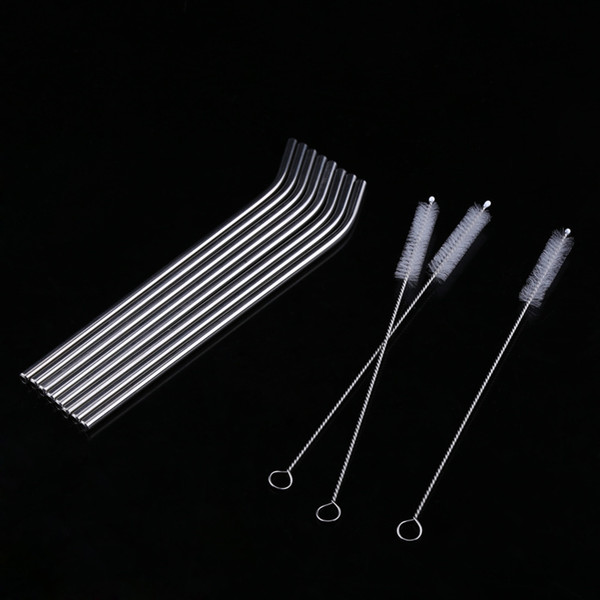 8Pcs Drinking Straws Reusable Straw With 3pcs Cleaning Brushes Eco Friendly Stainless Steel Juice Milk Beverage Straw Set 2017 C18112301