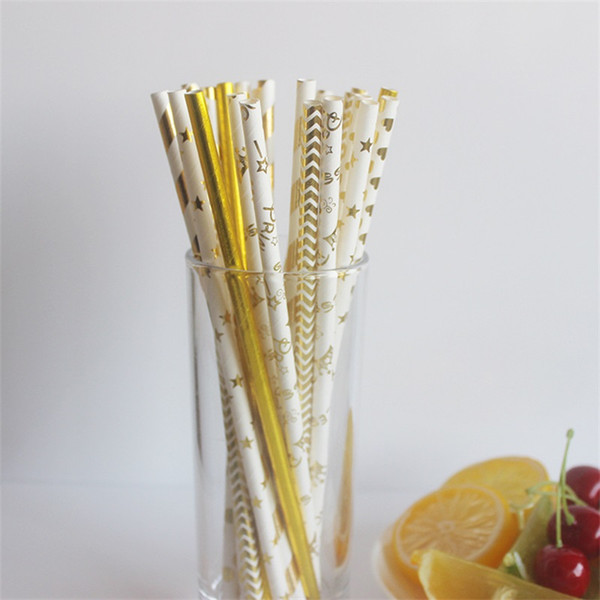 Gilding Paper Straw Originality Wedding Bar Home Furnishing Decorate Disposable Cold Drink Straws For Party Holiday Supplies 0 09rs UU