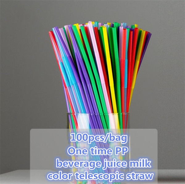 Color straws creative art plastic straws one-time bending juice drinks long straws manual diy weaving production I212