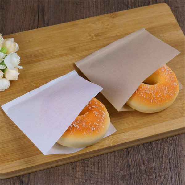 5000pcs 12x12cm Sandwich Donut Bread Bag Biscuits Doughnut Solid Color Paper Bags Oilproof Bread Craft Bakery Food Packing Kraft