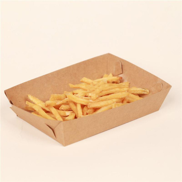 Cardboard Food Tray Hot Dog French Fries Plates Dishes Food Packaging Box Disposable Dinnerware Tableware