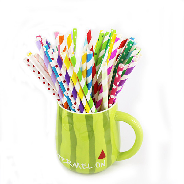 Colorful Drink Paper Straws With Beverage Paper Straws Multi Color Environmentally Friendly Straws Free DHL 786