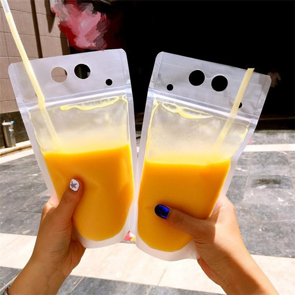 Self-sealed Plastic Beverage Bag Milk Coffee Container Fruit tea Drink bag Food Storage Juice bag T3I0373