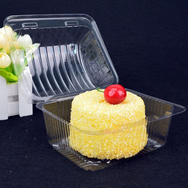 Plastic Disposable Cake Container Bread Cupcakes Packaging Box with Lid Dessert Display Boxes