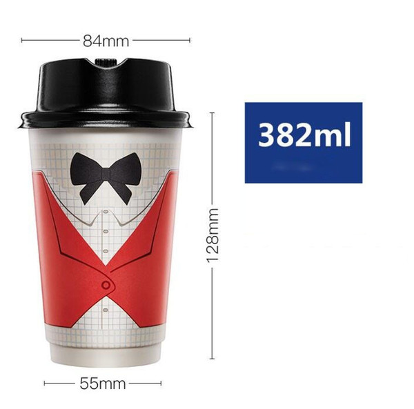 Premium Quality Hot Drinks For Coffee Shops Lovers Set 13oz Disposable Coffee Gentleman Paper Cups with Lid