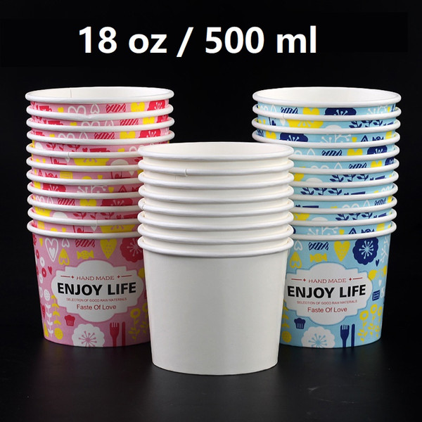 18 oz Disposable Ice cream paper cup bowl Cartoon animal print six colors can shoose Full cup capacity about 500ml High qulity Enjoy life